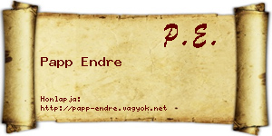Papp Endre névjegykártya