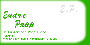 endre papp business card